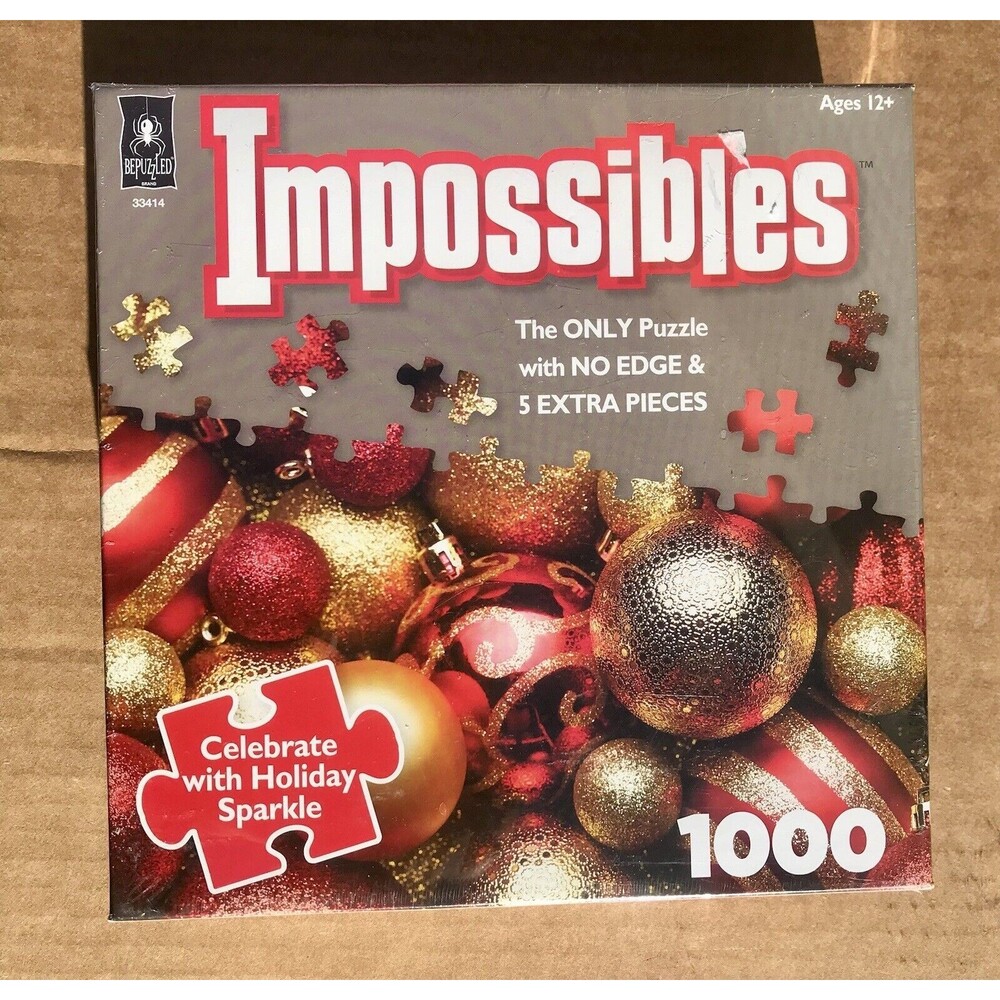 Impossibles CELEBRATE WITH HOLIDAY SPARKLE 1000-Pc Puzzle Factory Sealed, new